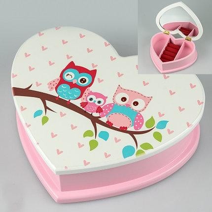 

Шкатулка деревянная Совушки 19х16х6cм 045TP/4-6784