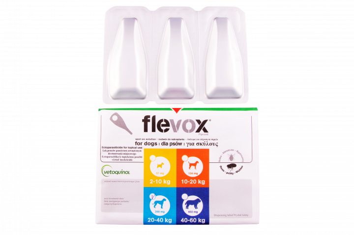 

Краплі для собак від бліх і кліщів Флевокс® Спот-он (Flevox®) вагою 20-40 кг, 3 піпетки х 2,68 мл