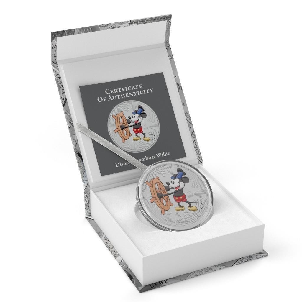 

Mickey Mouse "Пароход Disney Вилли" Серебряная цветная монета, 31.1 грамм