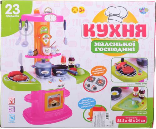 

Детская игровая кухня Limo Toy 23 предметов посуда духовка плита с крана льется вода звук свет 16808