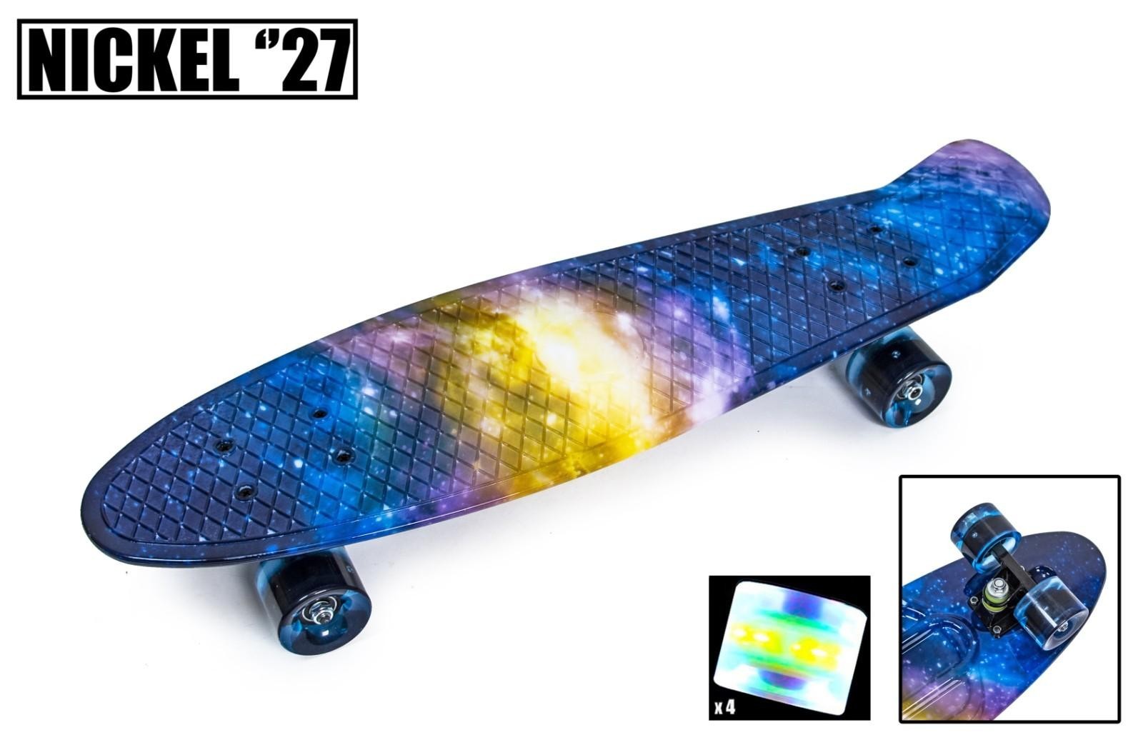 

Скейтборд Penny Board Nickel 27" "Universe" Светящиеся колеса