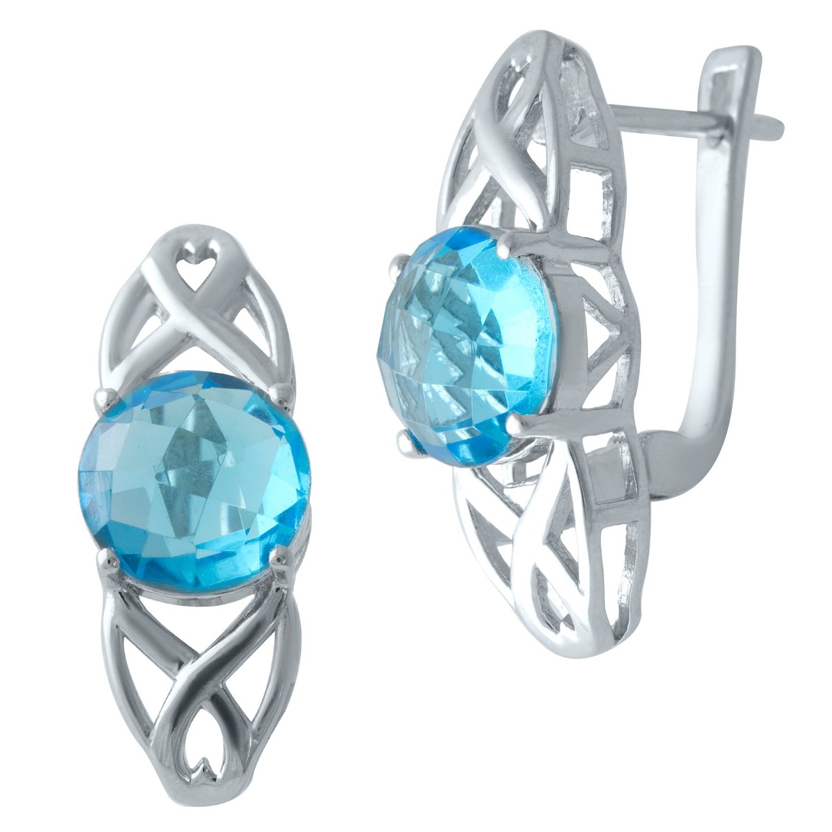 

Серебряные серьги MG с аквамарином nano