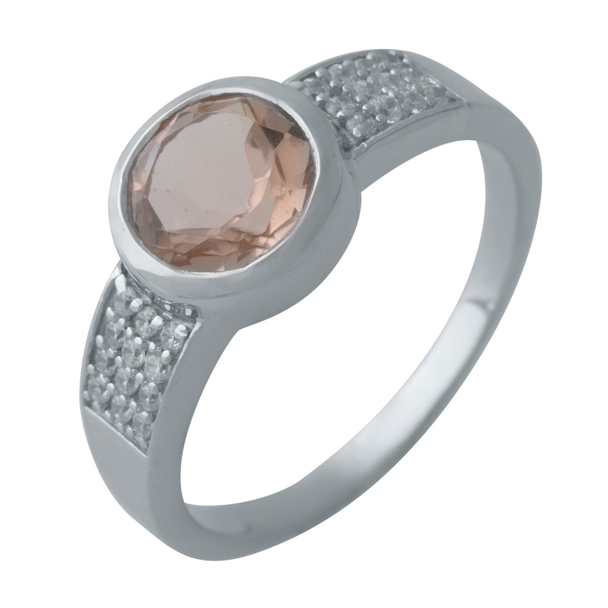 

Серебряное кольцо MG с морганитом nano 17 размер