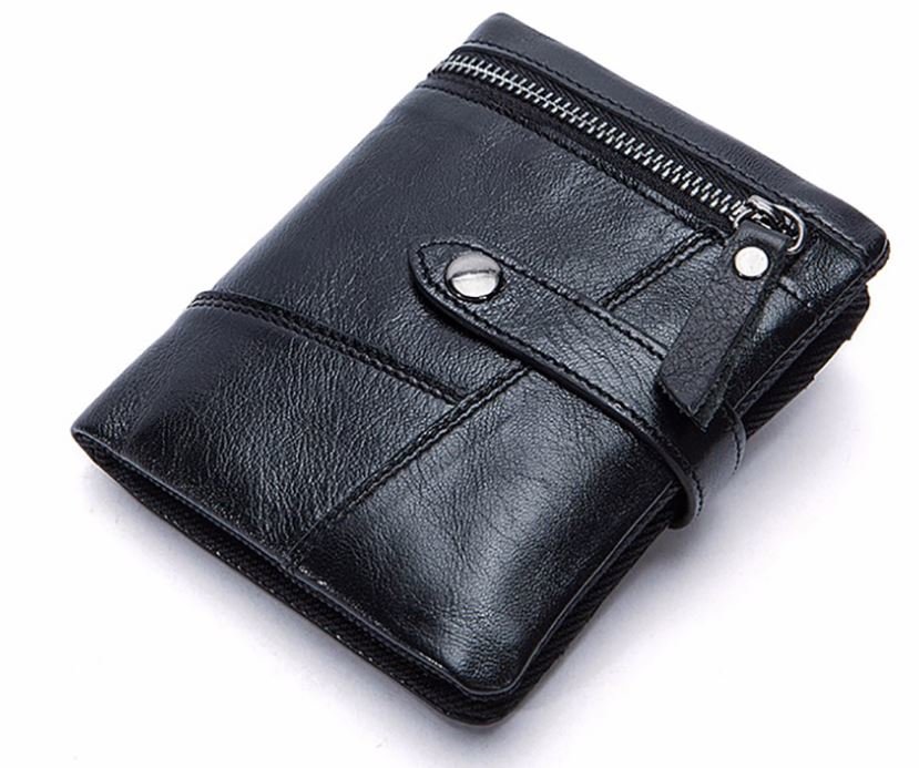 

Мужской кожаный кошелек Vintage 8,5х11х1,5 см Черный 000155126