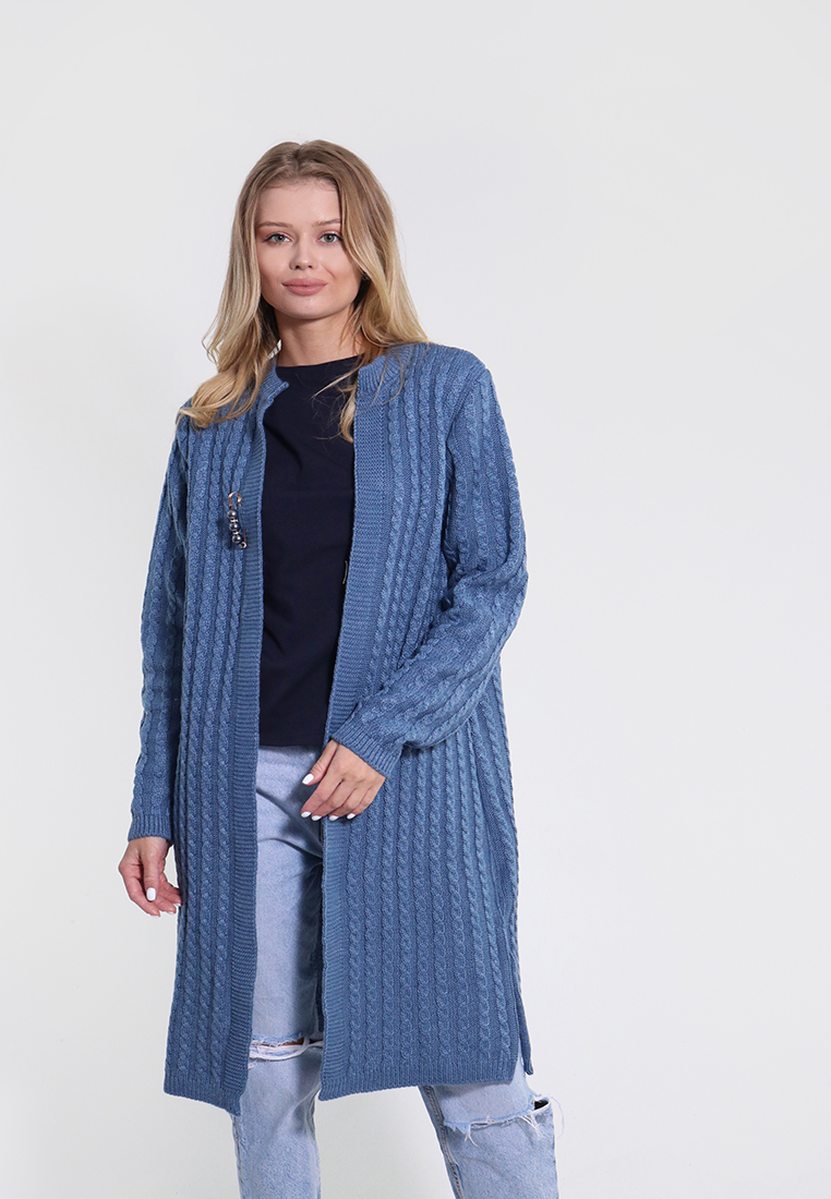 

Теплый женский жакет Mari-Knit 0861  джинс 60599, Теплый женский жакет Mari-Knit 0861 S джинс 60599