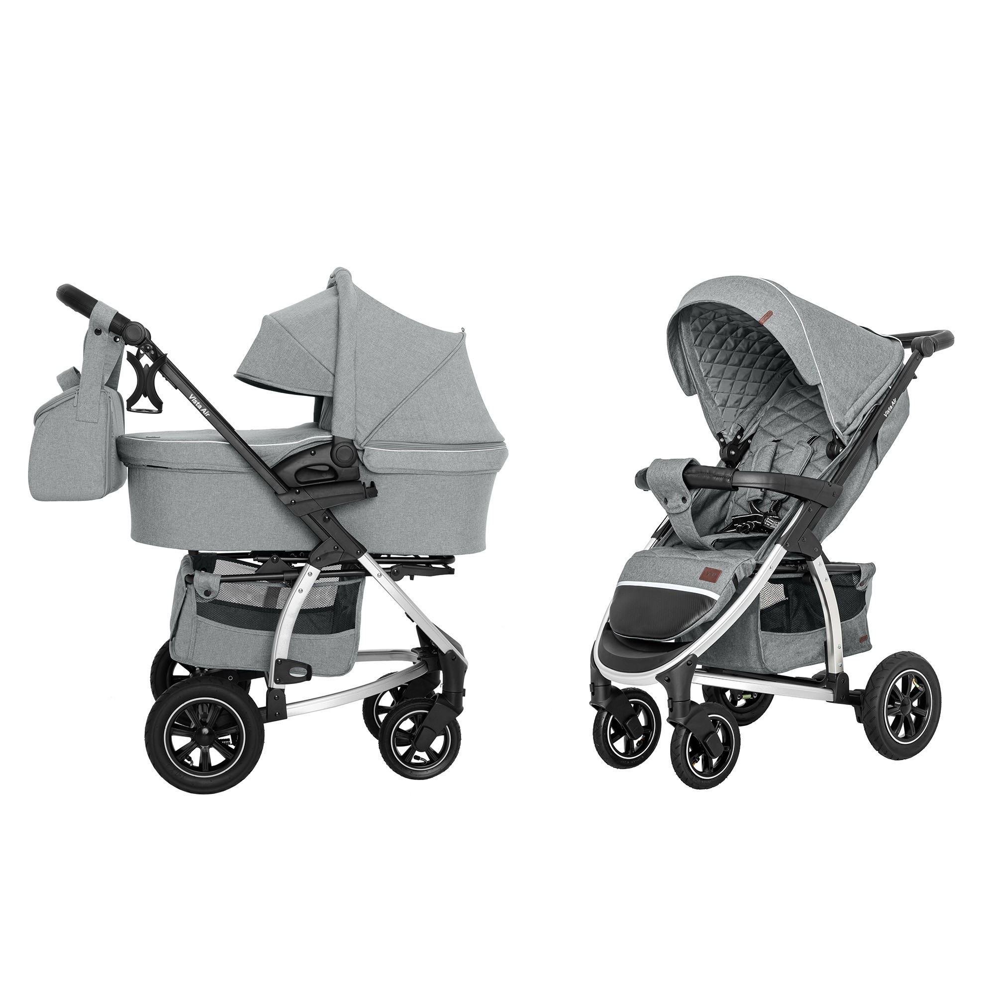 

Коляска универсальная CARRELLO Vista CRL-6506 (2in1) Shark Gray в льне