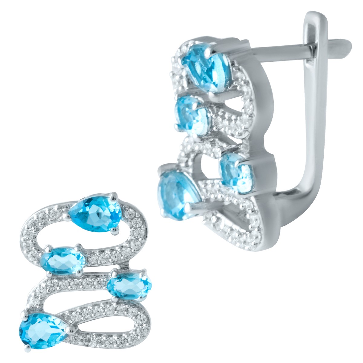 

Серебряные серьги MG с аквамарином nano