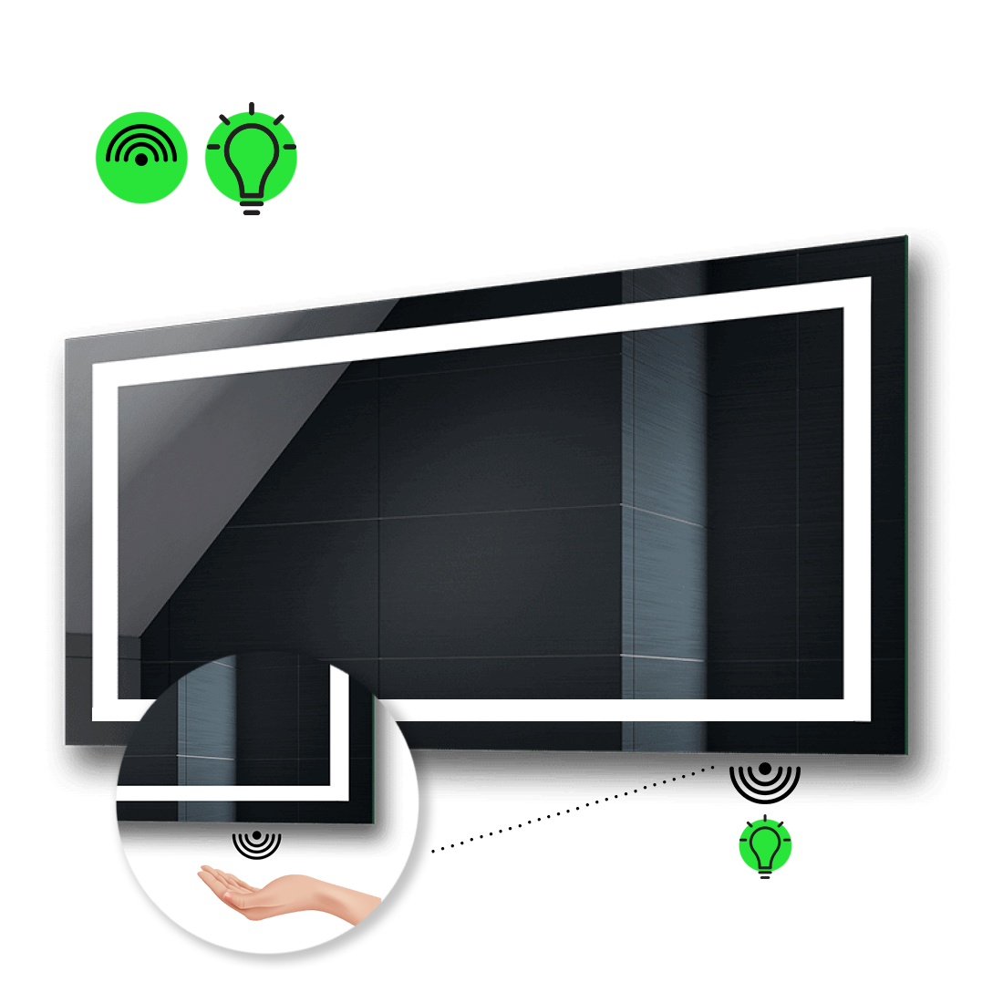 

Зеркало karnet с Led-подсветкой, с ИК включателем 90x60 см