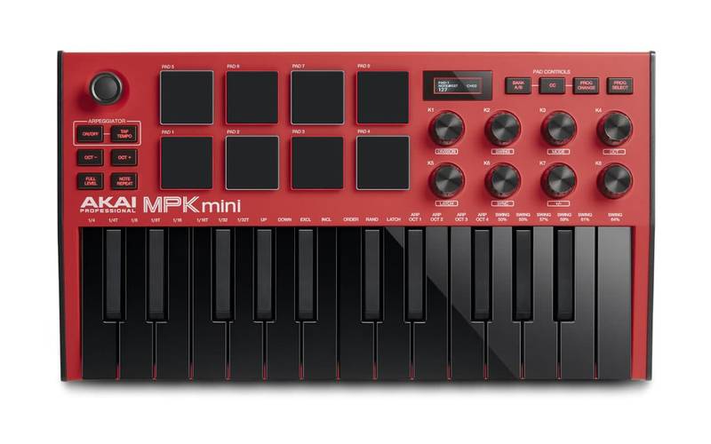 

MIDI контроллер и MIDI клавиатура AKAI MPK MINI MK3 Red 221153