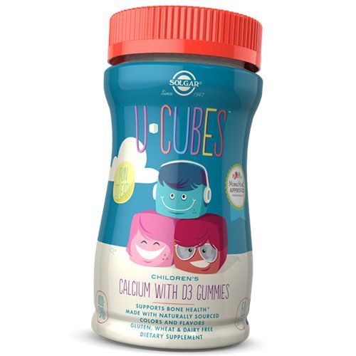 

Кальций с Витамино Д3 для детей, U-Cubes Children's Calcium with D3, Solgar 60таб (36313099)