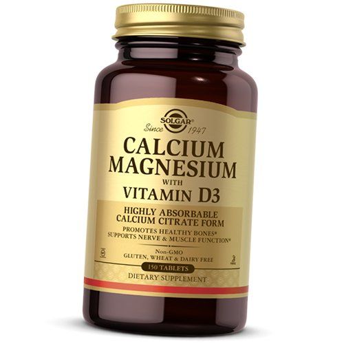 

Кальций Магний Витамин Д3, Calcium Magnesium with Vitamin D3, Solgar 150таб (36313110)