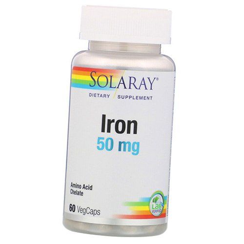 

Хелат Железа, Iron 50, Solaray 60вегкапс (36411023)
