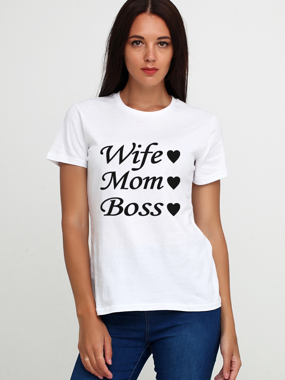 

Футболка Malta 18Ж425-17-П3 Wife-Mom-Boss-B L (46) Белая