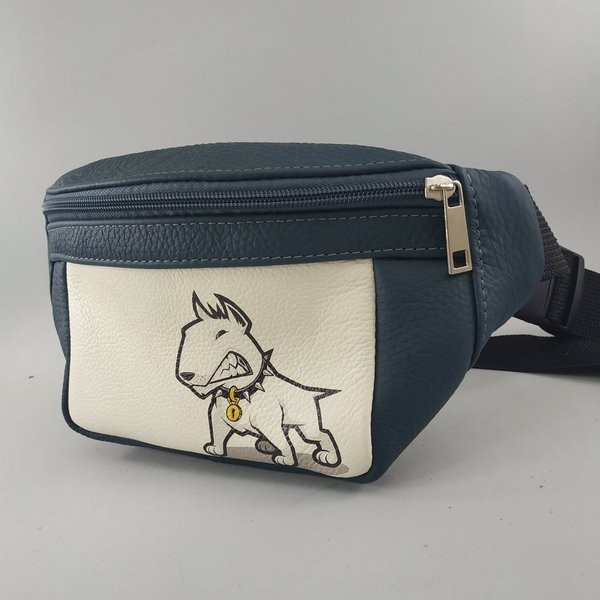 

Мужская кожаная сумка на пояс (бананка) Prima Print9 бирюза (10171p9мбир)