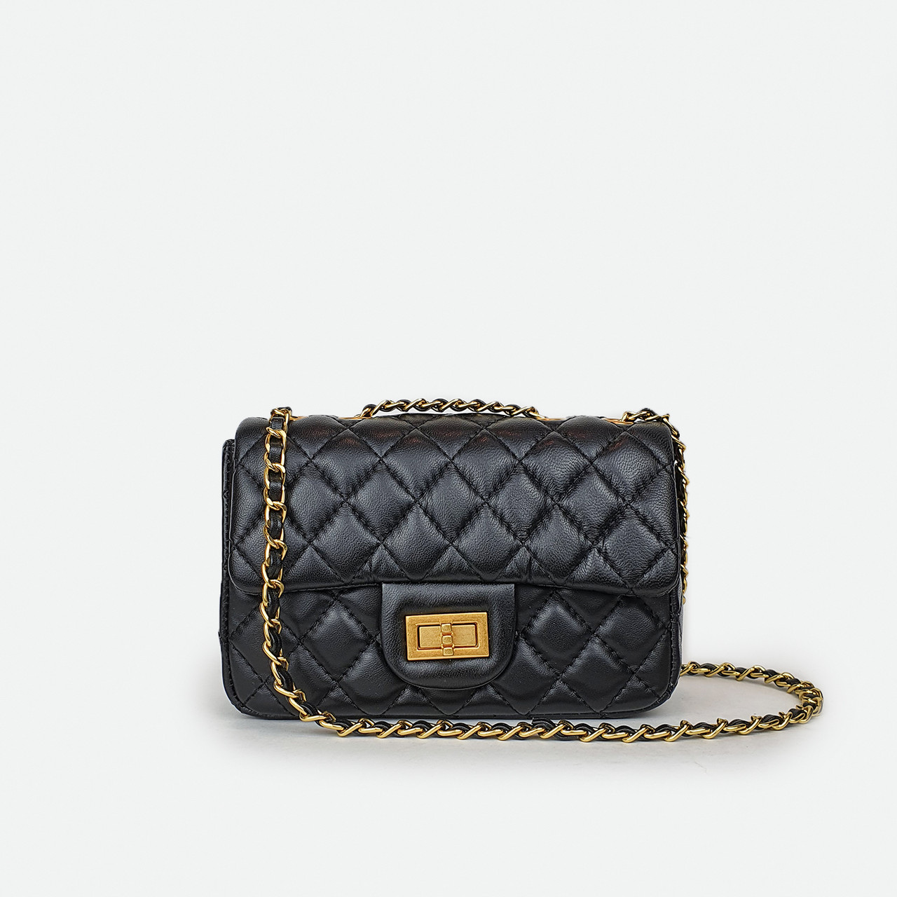 

Классическая женская сумка маленькая через плечо черная Fashion C5006