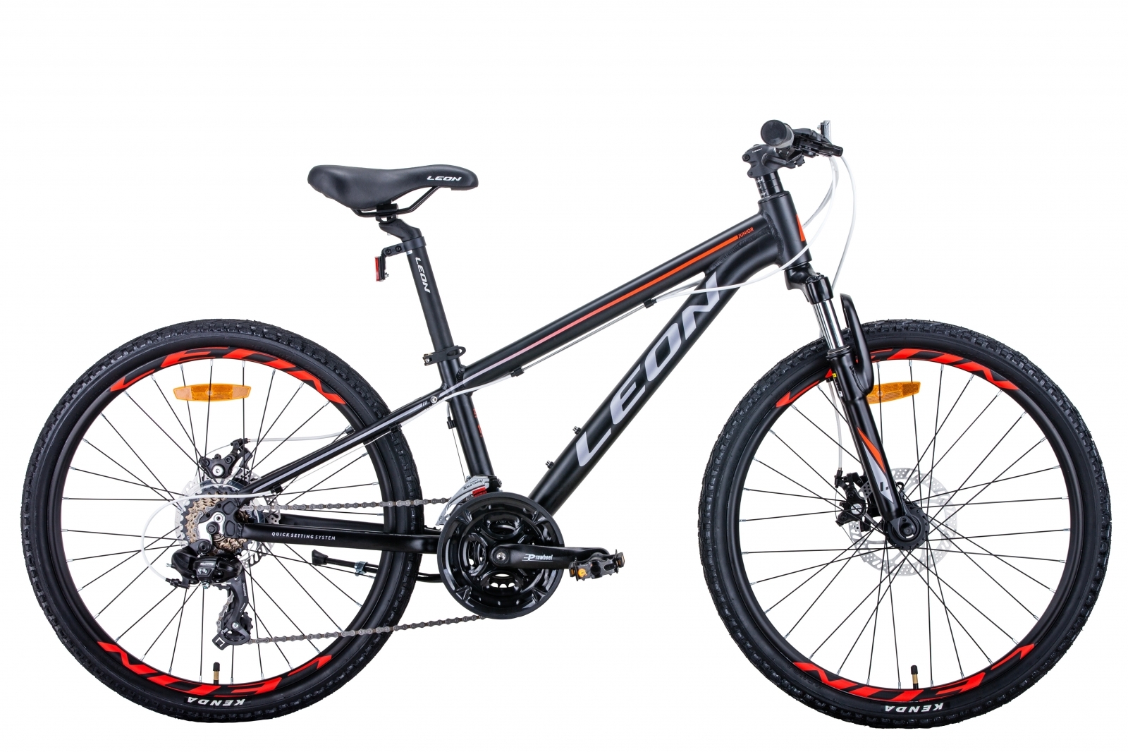 

Велосипед 24" Leon JUNIOR AM DD 2021 (черно-оранжевый с серым (м)) LEON OPS-LN-24-073