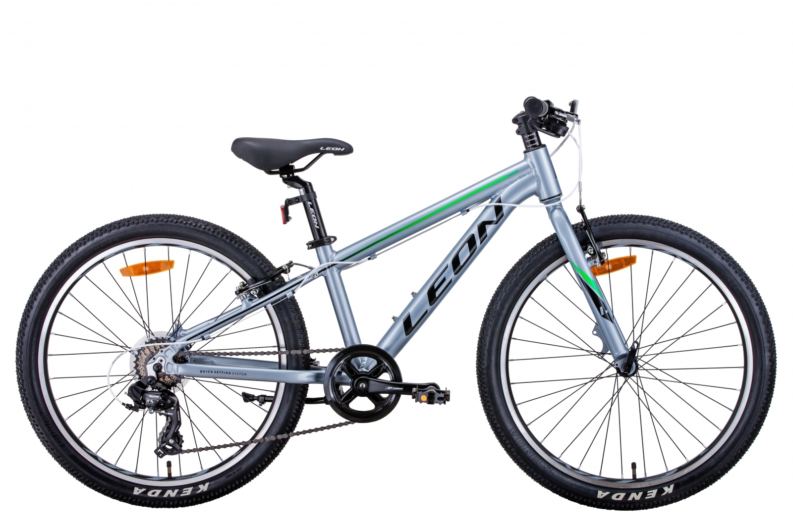 

Велосипед 24" Leon JUNIOR 2021 (серебристо-черный с зеленым) LEON OPS-LN-24-060
