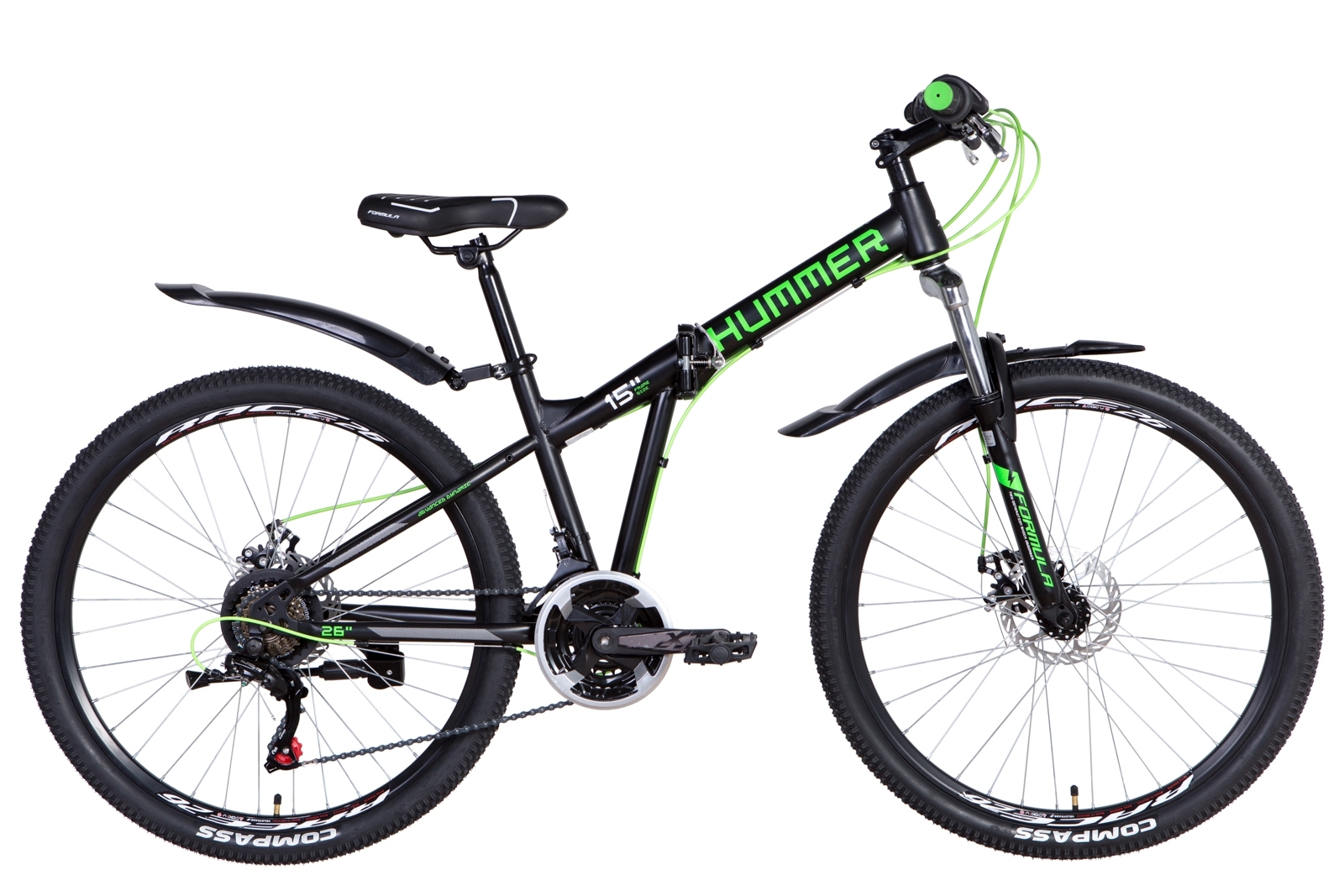 

Велосипед 26" Formula HUMMER 2021 (черно-зеленый (м)) Formula OPS-FR-26-484