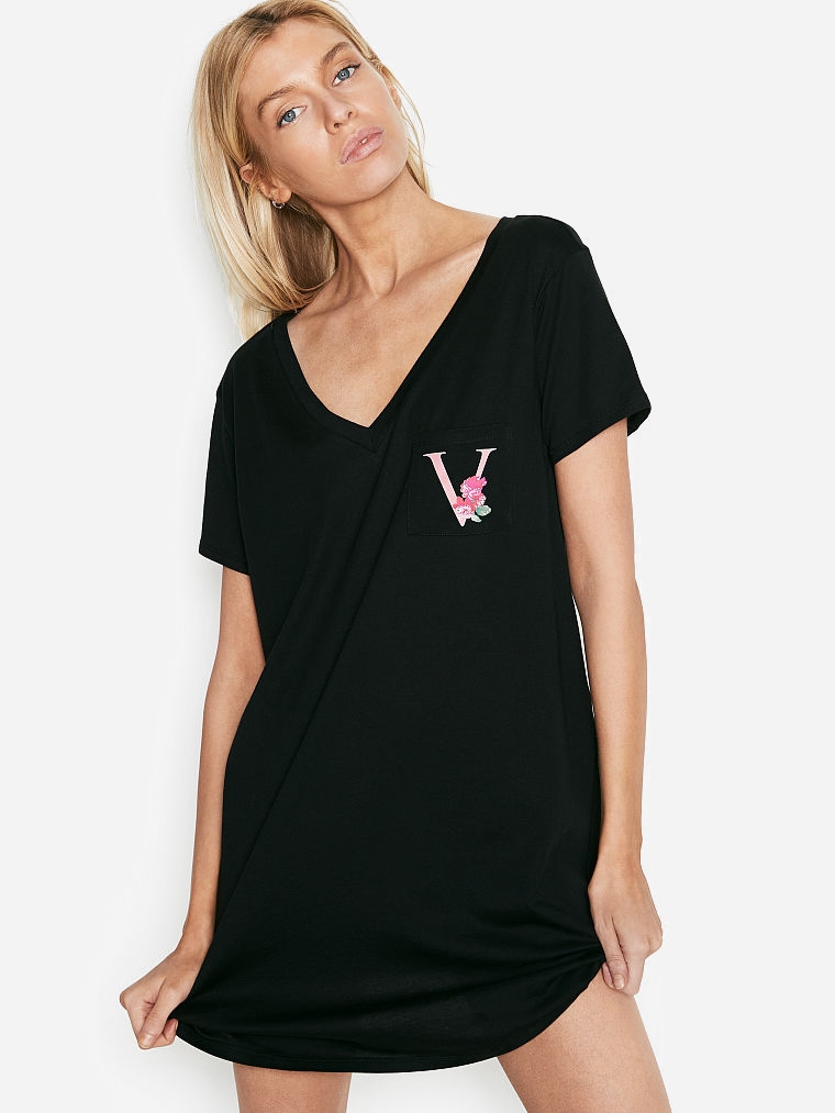 

Ночная рубашка Victoria's Secret 94365467  Черная, Ночная рубашка Victoria's Secret 94365467 XS Черная