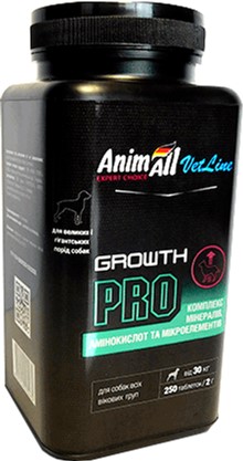 

Витаминная добавка AnimAll VetLine Growth PRO для крупных пород собак 2 г х 250 т.