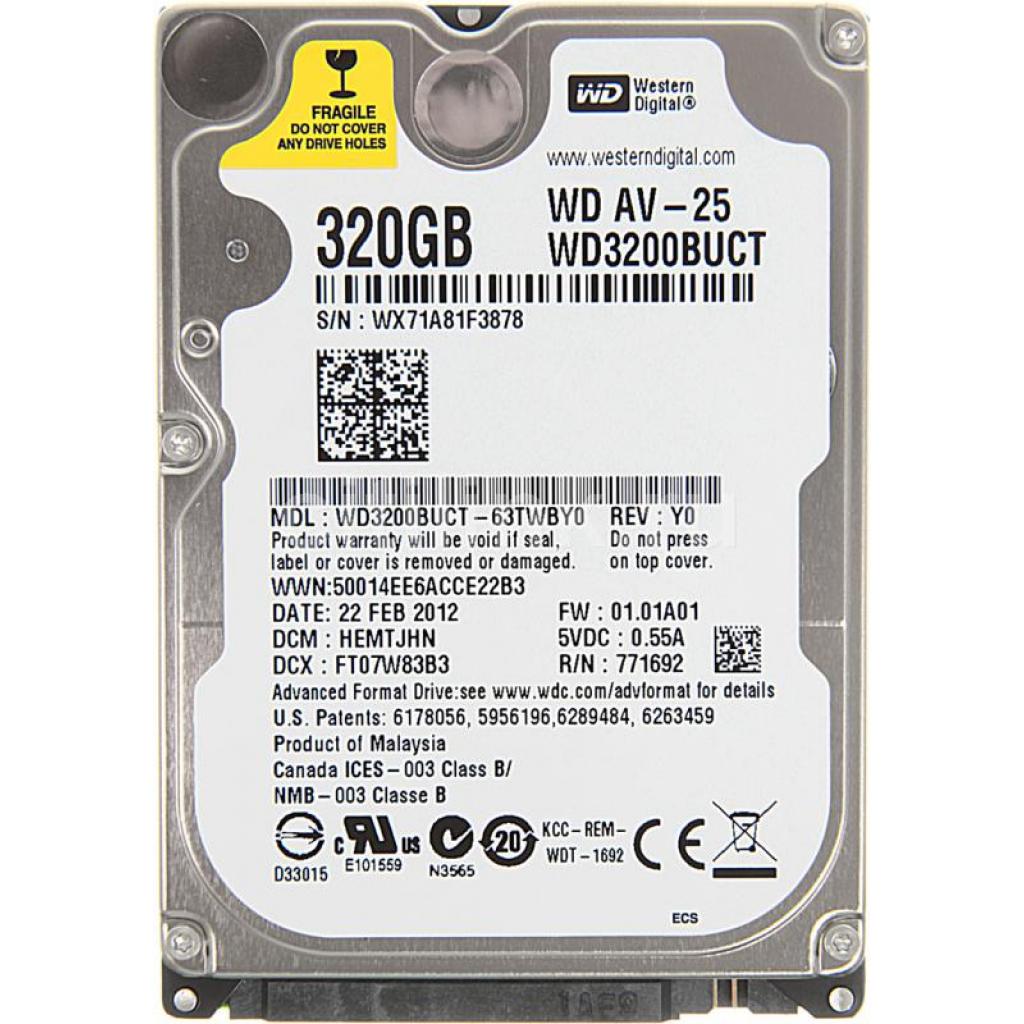 

Жорсткий диск для ноутбука 2.5" 320GB Western Digital (WD3200BUCT)