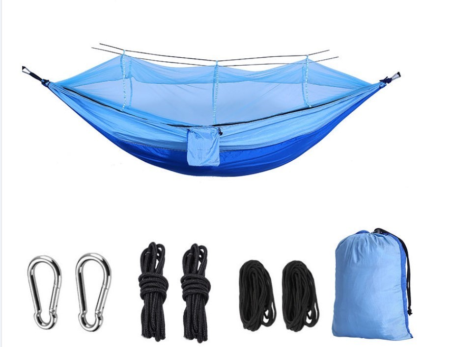 

Туристический подвесной гамак с москитной сеткой Hammock Net Blue 2,6 х 1,3 м синий