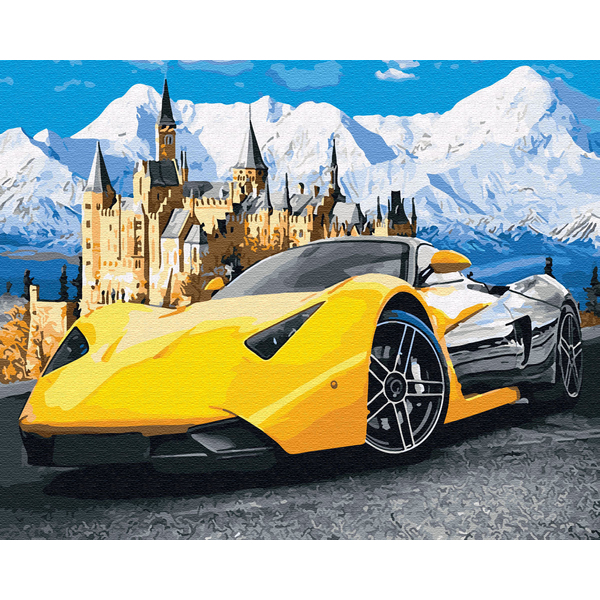 

Картина по номерам / анти-стресс раскраска Mono Art Lamborghini у замка (GX28723)