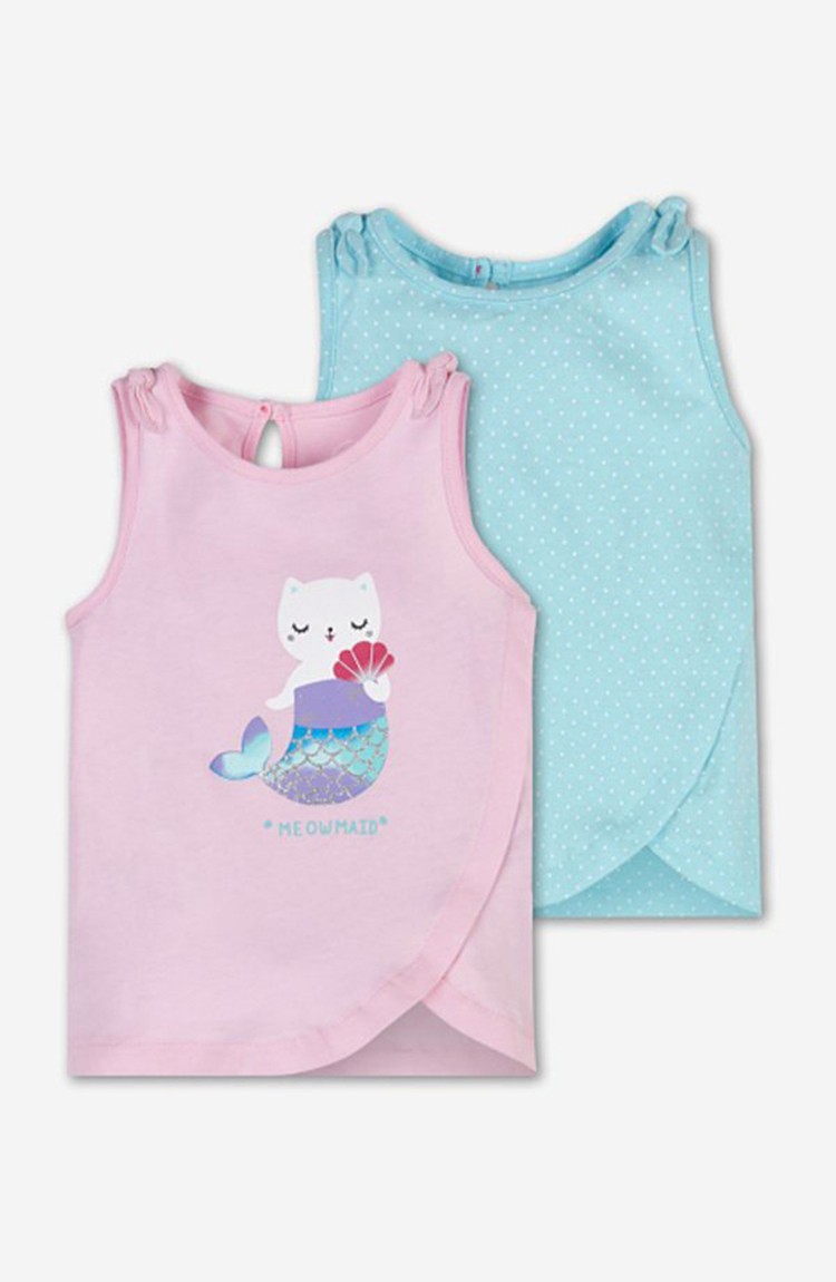 

Майка (комплект 2 шт.) Baby club CA31130 4-6мес. (68 см.) розово-голубой