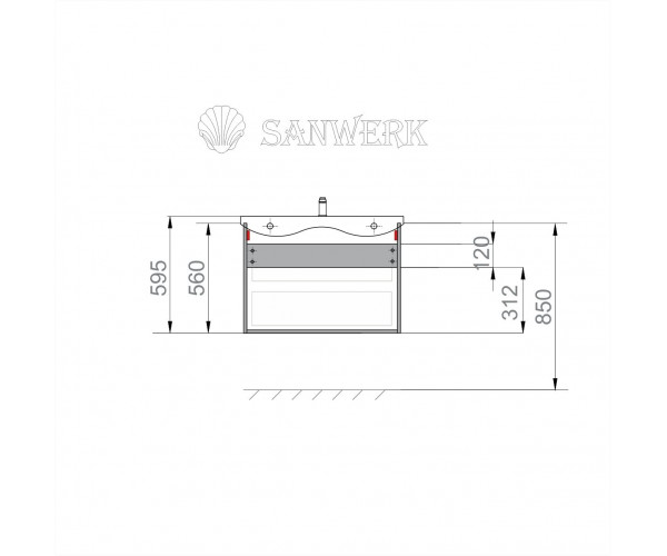 

Тумба SANWERK "АМАТА AIR" 80 белая с умыв. "Меркур" (MV0000793)