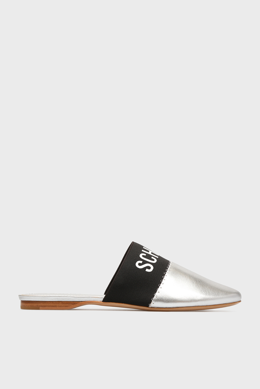 

Женские серебристые кожаные мюли Schutz 37 S2059600360001U