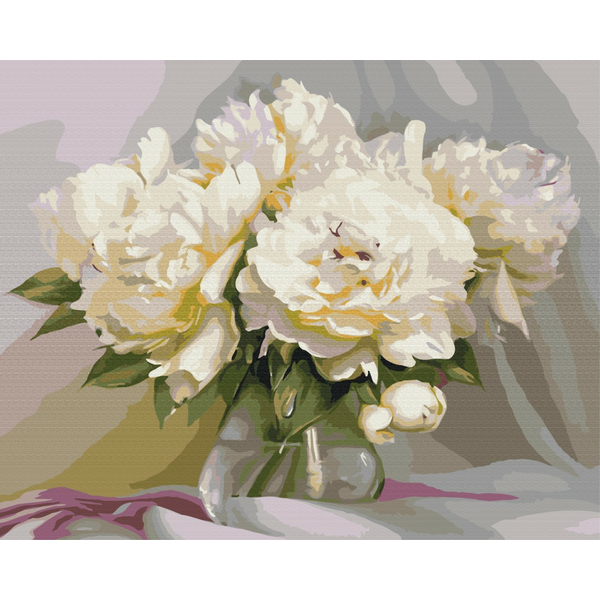 

Картина по номерам / анти-стресс раскраска Mono Art Изысканная нежность пионов (BS51373)