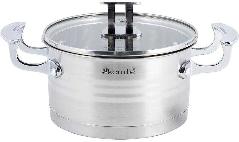 

Кастрюля индукционная Kamille Casserote 5.7л из нержавеющей стали со стеклянной крышкой