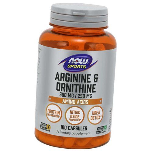 

Аргинин и Орнитин, Arginine & Ornithine, Now Foods 100вегкапс (27128002)