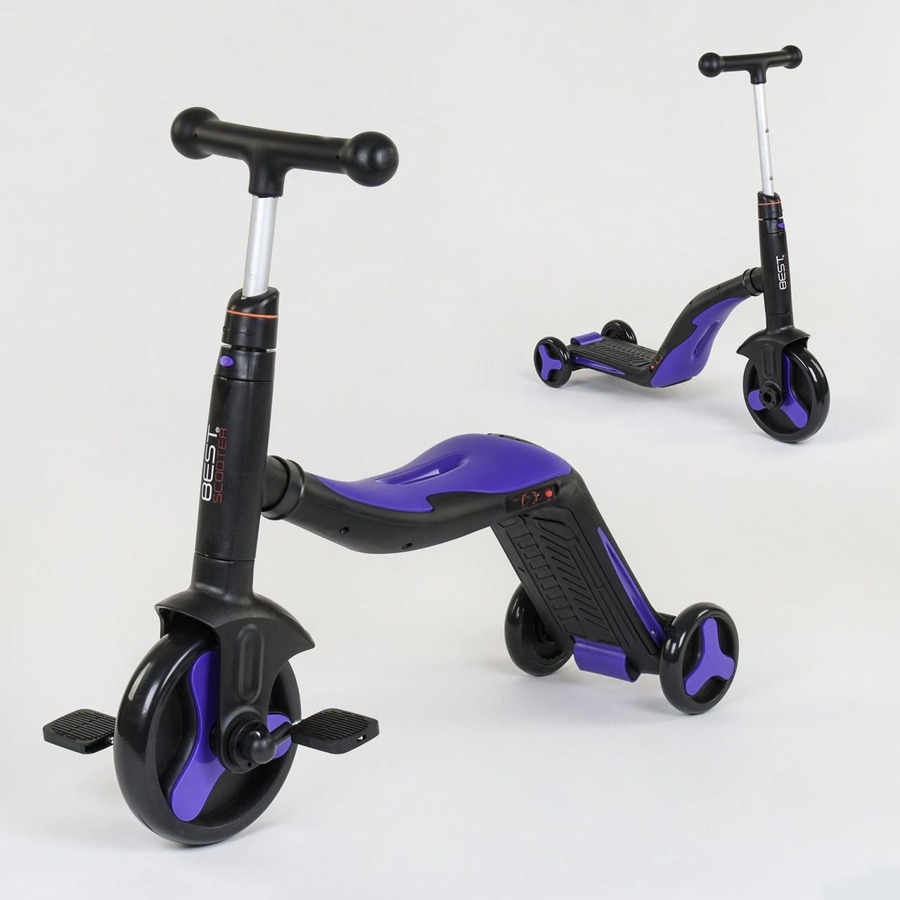 

Самокат Best Scooter Jt 30304 3 В 1 (Самокат, Велобег, Велосипед) 8 Мелодий Фиолетовый