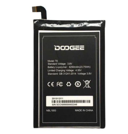 

Аккумулятор к телефону Doogee Homtom 3.8V Black 6250mAh 23.75Wh