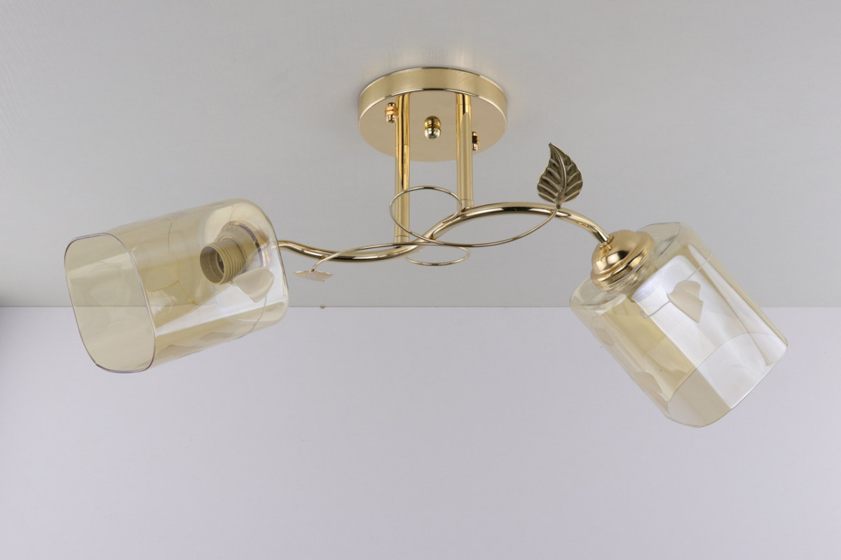 

Люстра потолочная на 2 лампочки (24х29х55 см.) YR-2338/2B-gd