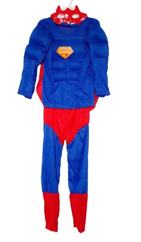

Костюм детский Супермен с мышцами Superman L (120 -130 см) красно-синий