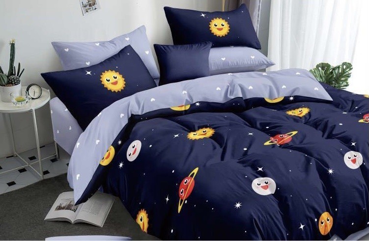 

Комплект постільної білизни Шем Royal satin 150Х215 основний синій 06