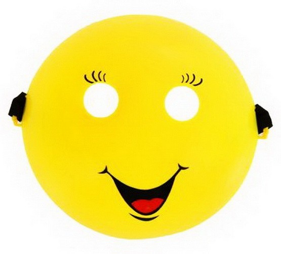 

Маска карнавальная Смайл (Smile mask) желтая