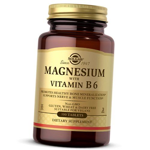 

Магний В6, Magnesium with Vitamin B6, Solgar 100таб (36313058)