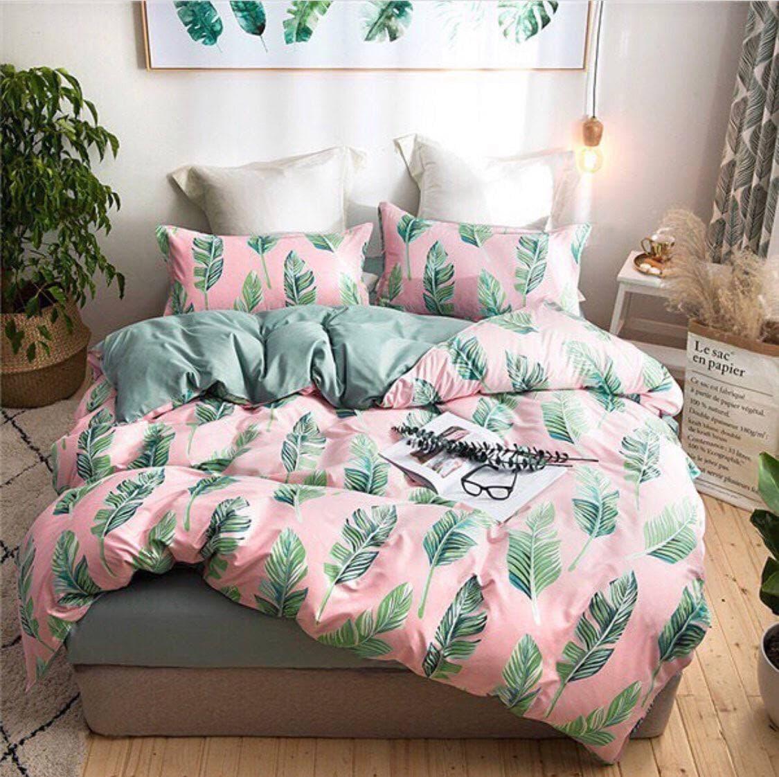 

Комплект постельного белья Qili Home Textile Софткоттон №3345895 Семейный 2х160х215 розово-зелёный