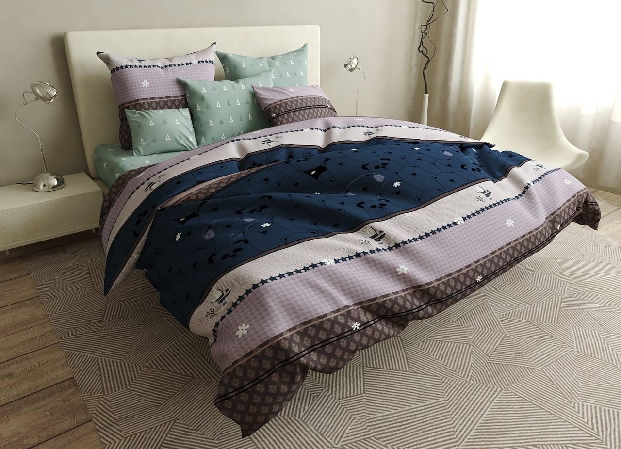 

Комплект постельного белья Qili Home Textile ранфорс №R1005 Полуторный 150х220 разноцветный