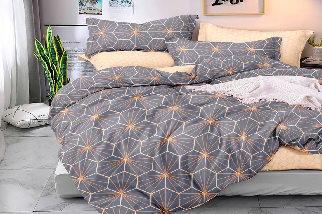 

Комплект постельного белья Qili Home Textile ранфорс №R1007 Полуторный 150х220 Серо-бежевый