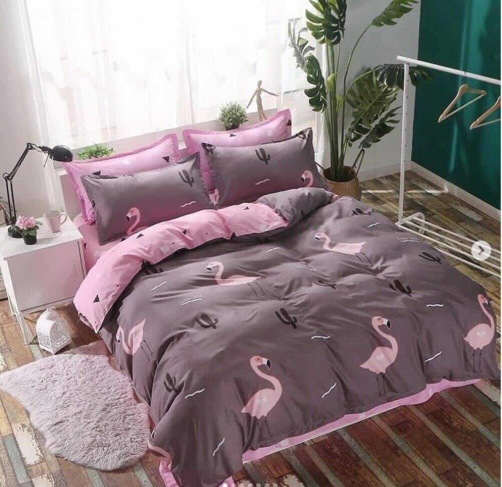 

Комплект постельного белья Qili Home Textile Сатин №S1001 Евро 200х220 розово-коричневый
