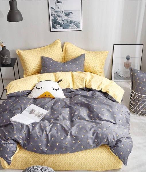 

Комплект постельного белья Qili Home Textile Сатин №Rsp1605R Евро 200х220, желто-серый