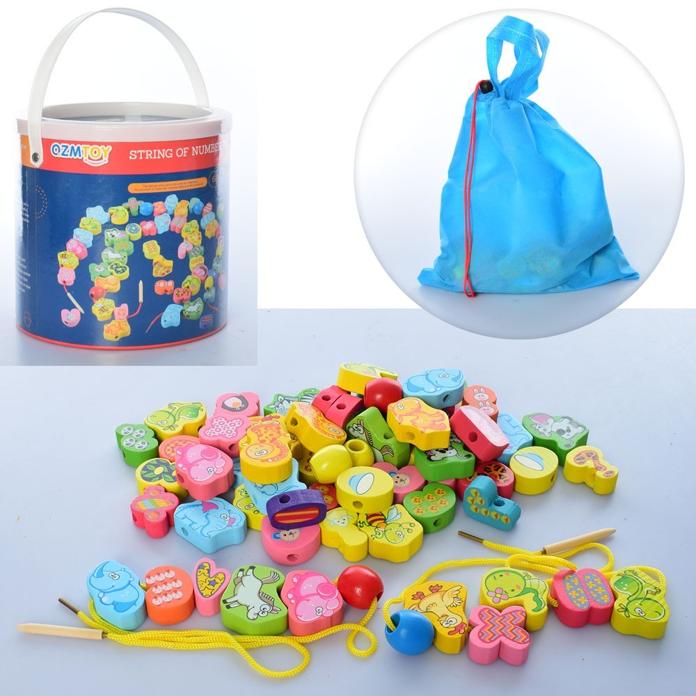 

Деревянная игрушка Шнуровка Развивающие игрушки OZM TOY Разноцветный MD 2141