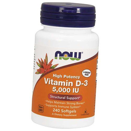 

Витамин Д3 высокоактивный, Vitamin D-3 5000, Now Foods 240гелкапс (36128049)