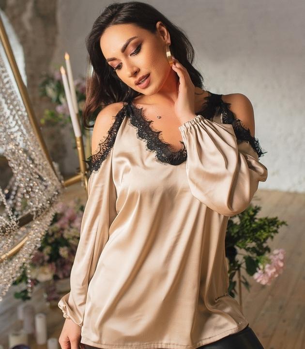 

Блузка G&M k-80349 48-52 Размер цвет бежевый