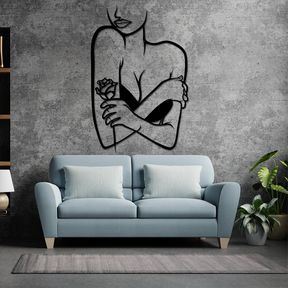 

Панно из дерева Born for Art Роза в руке 115х76 см Черное