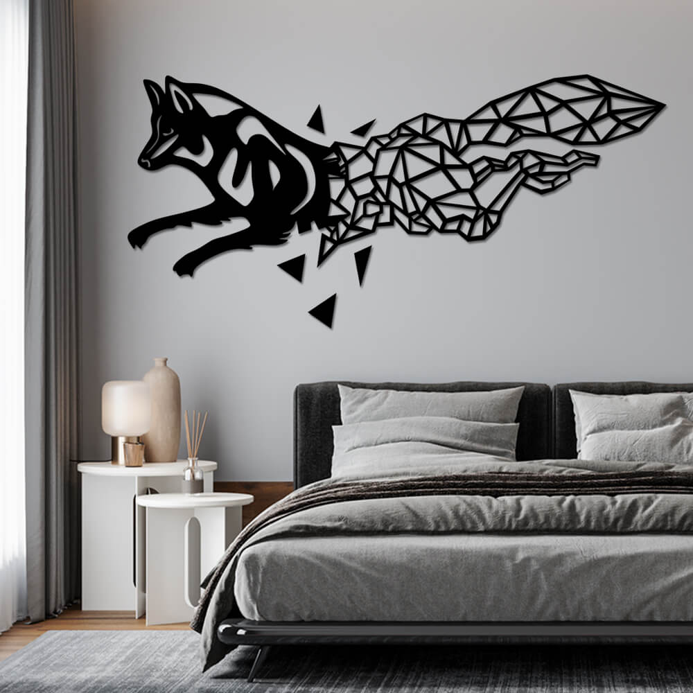 

Панно из дерева Born for Art Хитрый лис 90х42 см Черное